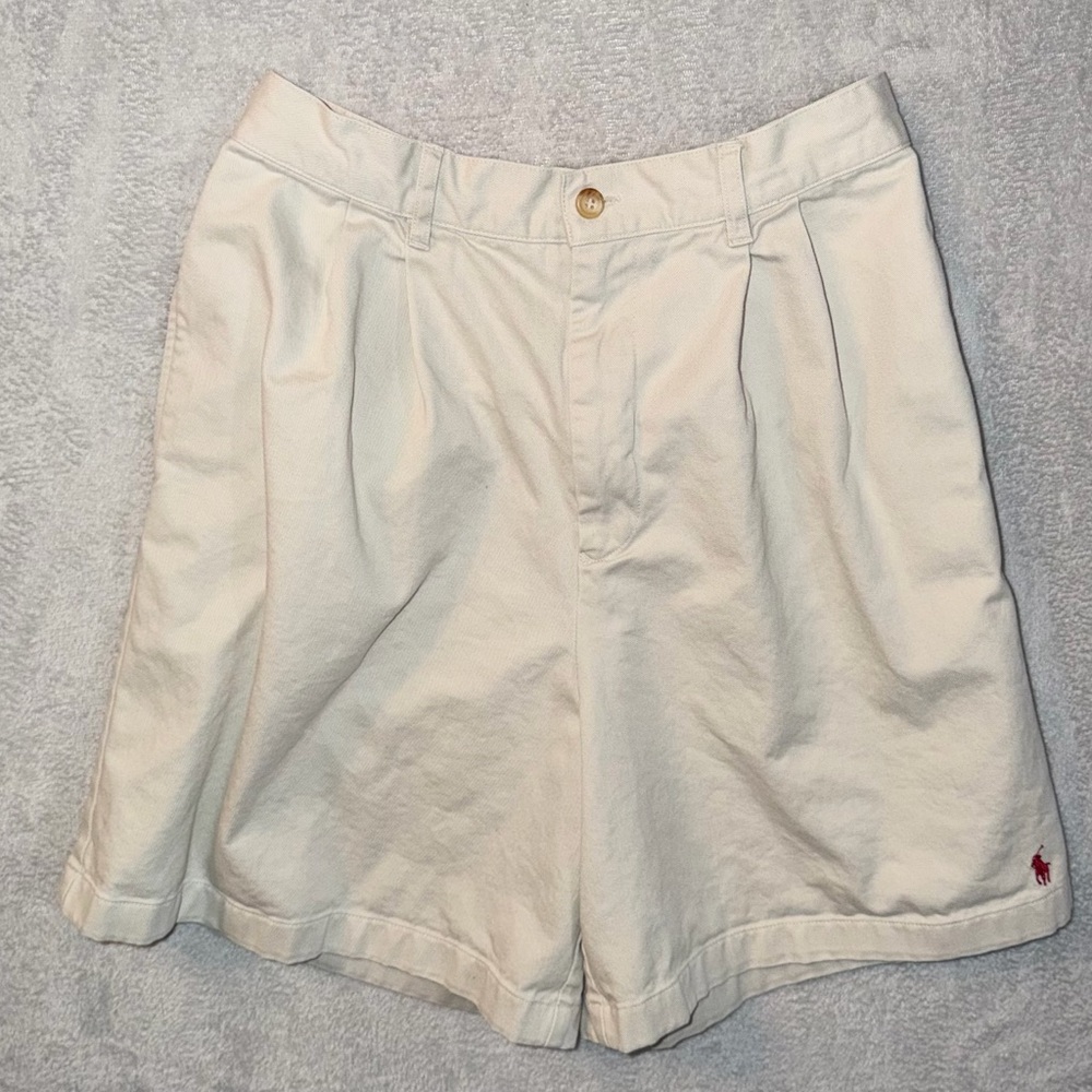 Ralph‎ Lauren Sport Shorts Women’s 6 Beige Golf Classic Embroidered Pony Logo